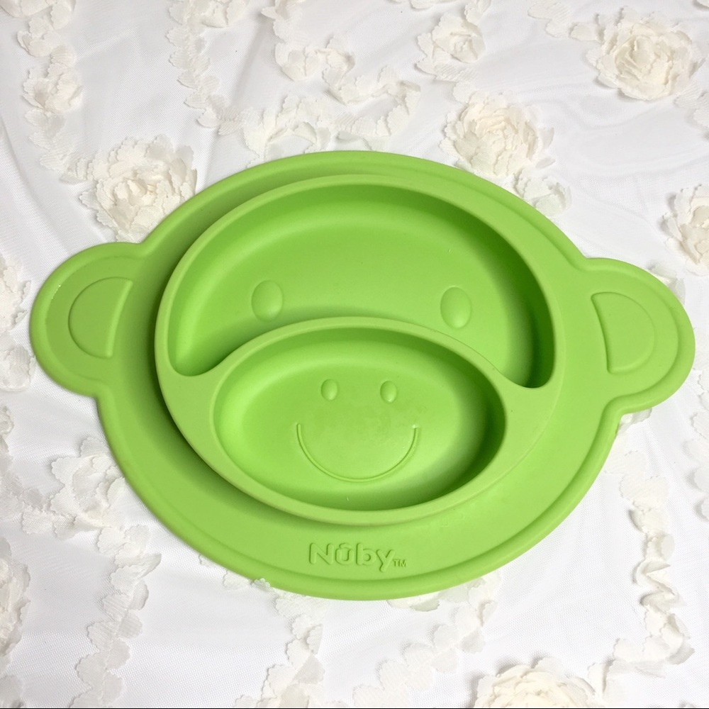 Nuby Sure Grip Miracle Mat Green Suction Plate Silicone